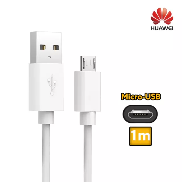 Original Huawei 1m Micro-USB Ladekabel weiß für Huawei P Smart (2019) und Y5-Y9i