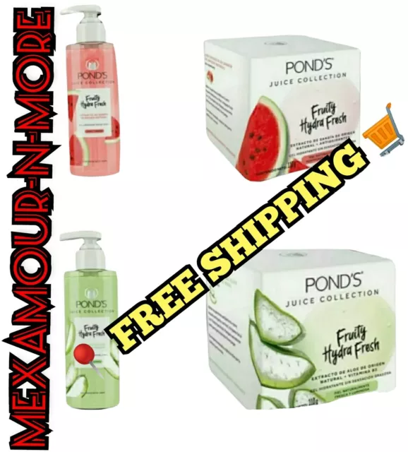 Pond's Fruity Hydra Fresh+2 Geles Hidratantes+2 Geles Limpiadores Faciales(🆓📪)