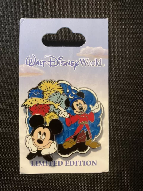 Disney Wdw Where Dreams Come True Mickey And Sorcerer Mickey Pin On Card Le 1500