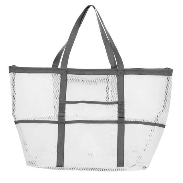 Mesh Beach Bag Portable Travel Makeup Storage Organizer Box Beach Toy Organizer