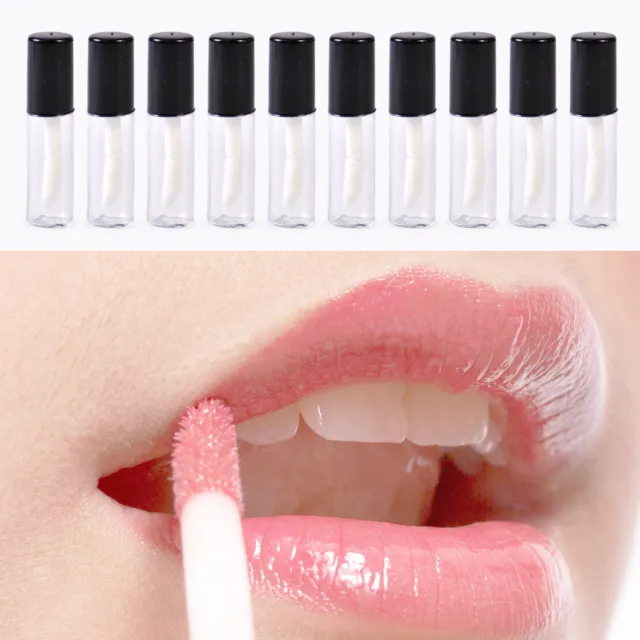 10X 1.2ml Mini Plastic Empty Clear Lip Gloss Tube Balm Makeup Bottle Container