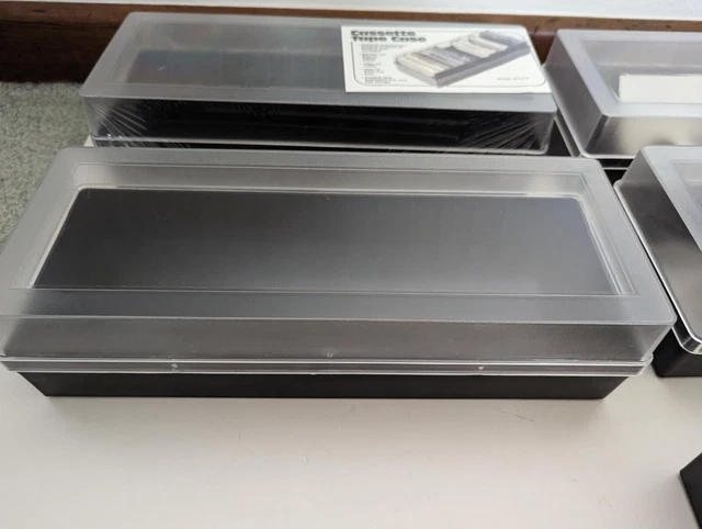 Lot of 2 - Vintage Cassette Tape Case Organizer / Storage for 15 with ClearCover