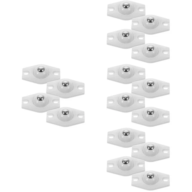 16 pz Ruota Universale Con Un Tallone Antiruggine Acciaio Mini Ruote Girevoli White