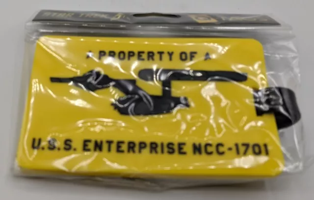 QMX Star Trek 50TH Anniversary U.S.S. Enterprise Luggage Bag Tag TOS New