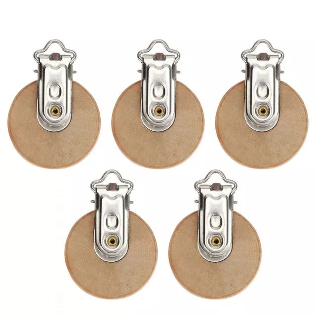 5 STCK. Schnullerclips Holz Dummy Clips Baby Hosenträger Clips Säugling Dummy