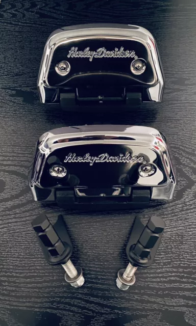 Harley Davidson Softail Heritage Trittbretter hinten chrom mit Halter neuwertig 2