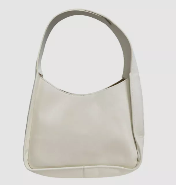 $701 Carolina Santo Domingo Women's White Salma Leather Slouchy Shoulder Bag