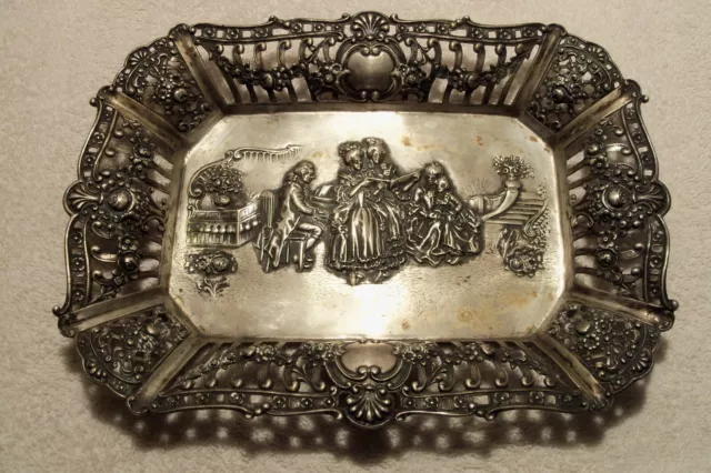 Antique German 800 Silver Respousse Dish (340 grams)