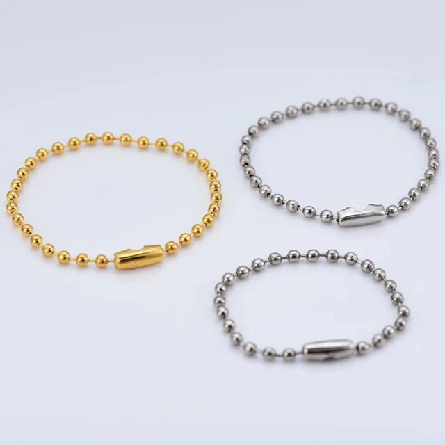 100 PIEZAS 100 uds Cadena de marca de perro Cadena de perlas ajustable De metal