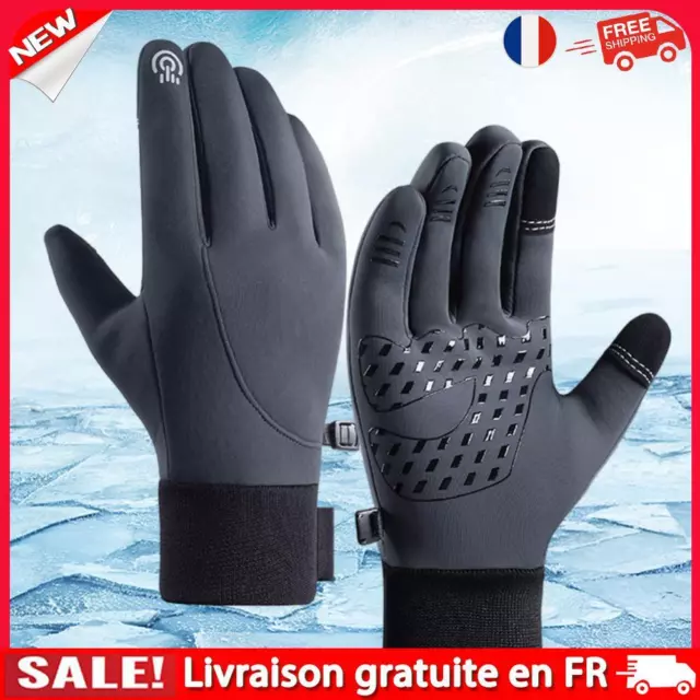 Outdoor Sport Ski Gloves Waterproof Keep Warm Gloves Touch Screen (Grey M)