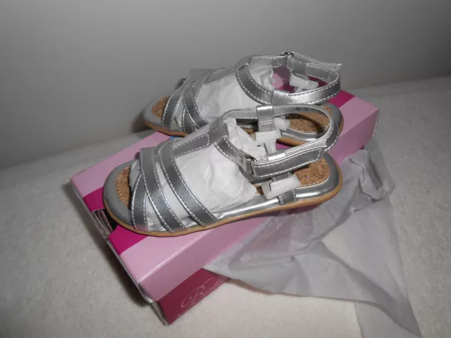 NIB Girls Jumping Jacks Tess Ankle Strap Sandal Toddler Size 8 Silver