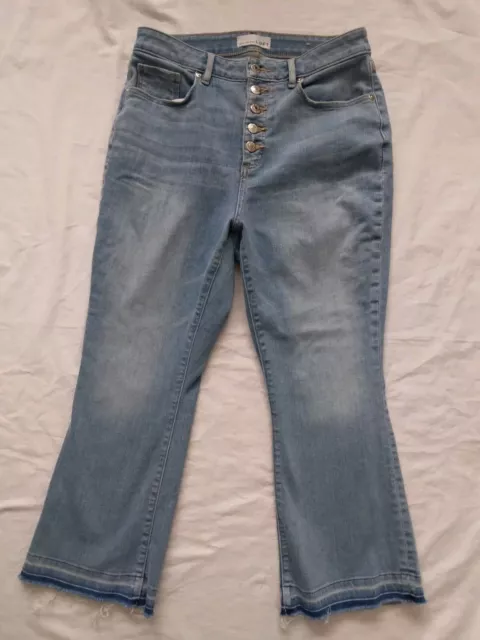 Ann Taylor LOFT Jeans The Curvy Kick Crop Raw Hem Women’s Size 30 / 10 Petite