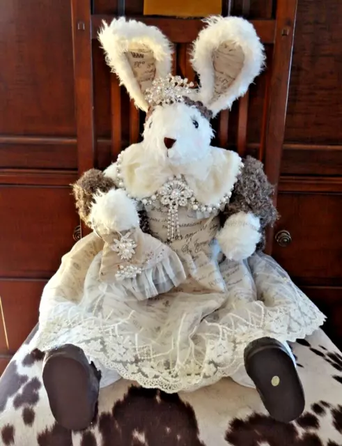 The Cottontail Collection - Elegant Large Girl Easter Bunny Sitting Down 2
