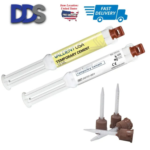 ValdentUSA Temporary Filling Cement Dental Non-Eugenol Quick Automix Syringe