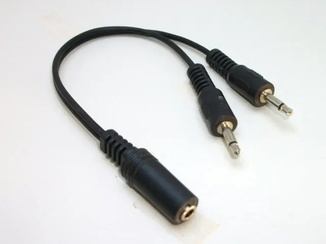 Stereo Audio Klinke Cinch Adapter Kabel 3,5mm 6,35mm Flugzeug Y-Adapterkabel