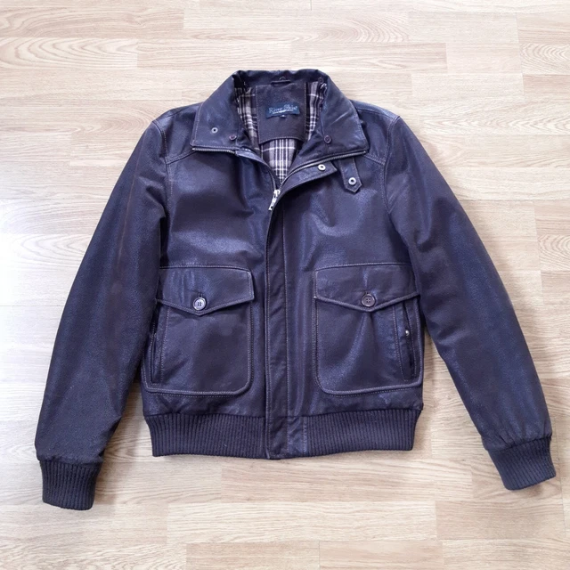BLOUSON CUIR HOMME Riverskin Taille M Tr s Bon tat Chaud