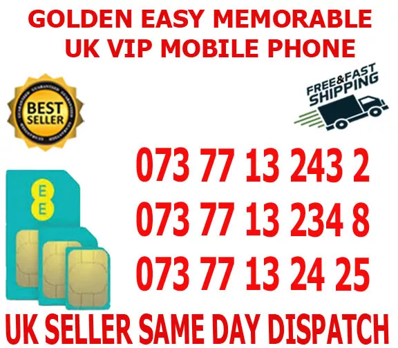 Golden Easy Memorable Uk Vip Mobile Phone Number/Platinum Sim ( Ee Network) B 16
