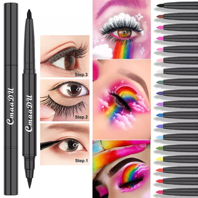 2-in-1 Magnetic Liquid Color Eyeliner Gel Pen Long Lasting Eyeliner Eyes Makeup~