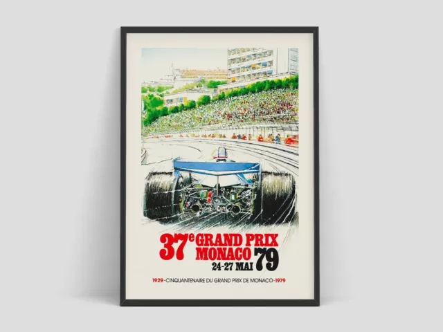 1979 Monaco Grand Prix - Vintage F1 Poster by Alain Giampaoli Wall Art Print.