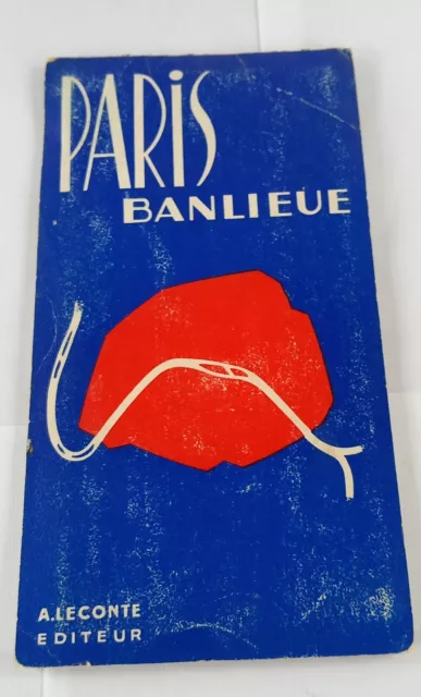 Plan de Paris arrondissements et quartiers de Paris banlieue parisienne Vintage