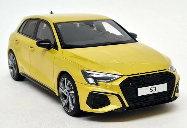 Python Yellow Car Colour GTSPIRIT 1/18 AUDI S3 8Y Sportback Python Yellow Metallic Resin Scale ...