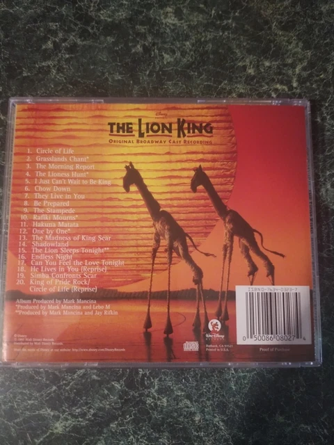 THE LION KING - Original Broadway Cast Recording (CD, 1997 ...