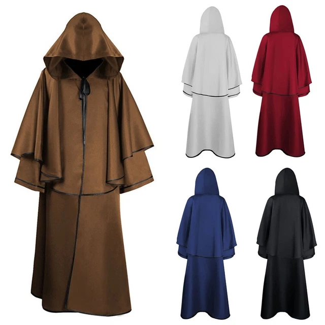Abito mantello con cappuccio stile classico unisex per raduno stregoneria di Halloween