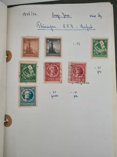 1 Briefmarkenalbum - Sachsen, Thüringen, Berlin, DDR von 1945 - 1960 / Fundgrube