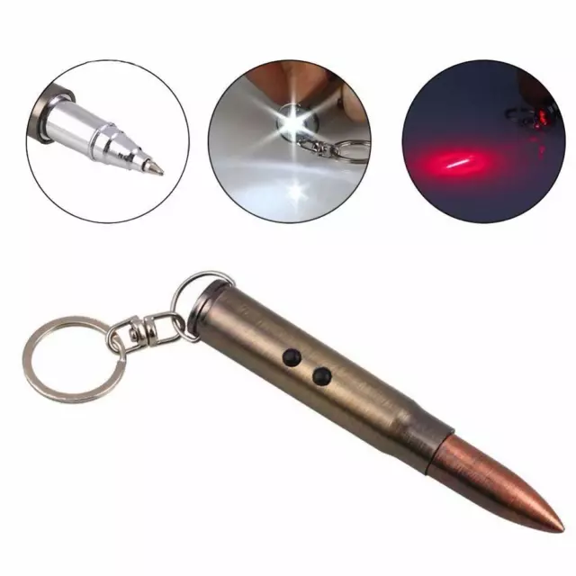 3 in1 Laserpointer LED Taschenlampe Kugelschreiber Kugel Stil Schlüsselanhänger