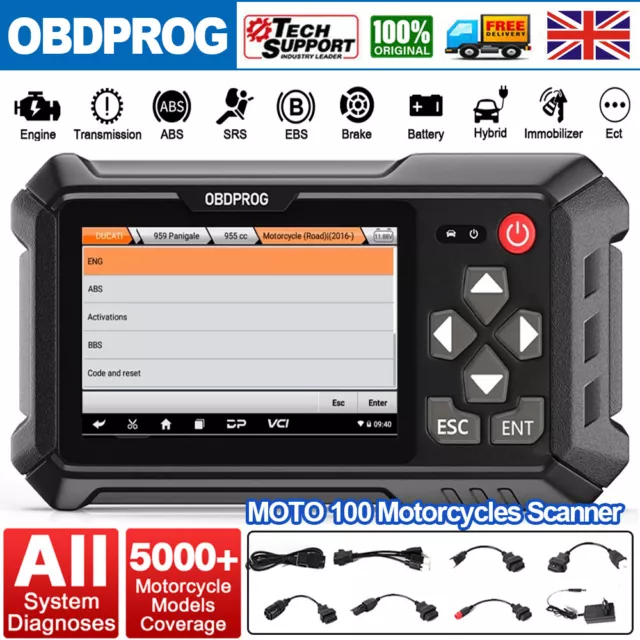 Motorcycle All System Diagnostic Tool OBD2 Tablet Scanner ECU Coding Brake ABS