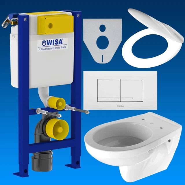 WC Da Parete Completo Domino Lavita - Con Cassetta, Sedile Soft Close E Piastra Di Pressione, Senza Bordo - Foto 9