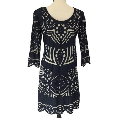 KAS NEW YORK Anthropologie Dress Navy Lace