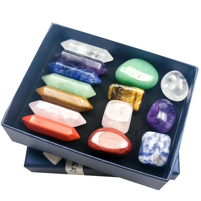 Natural Obelisk Quartz Crystal Set of 14 Healing Stone Meditation Therapy Tower