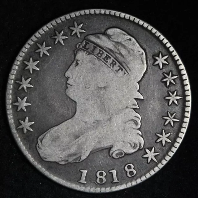 1818 Capped Bust Silver Half Dollar CHOICE FINE+ E339 SBP