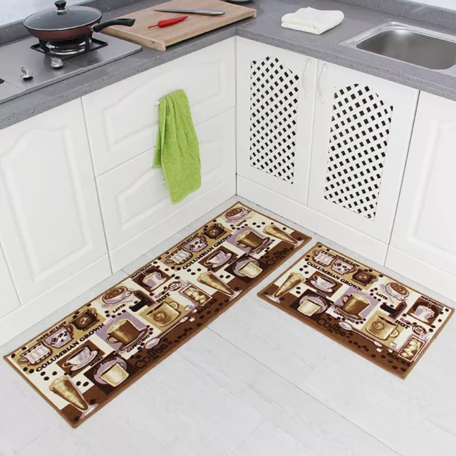 Traves de cocina, Alfombra de cocina lavable, antideslizante, PVC  resistente, diseño Macarons, 52 x 230 cm