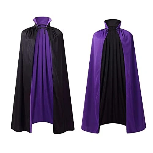 47''120CM Stand Collar with Hood Reversible Cloak Masquerade Cape Costume