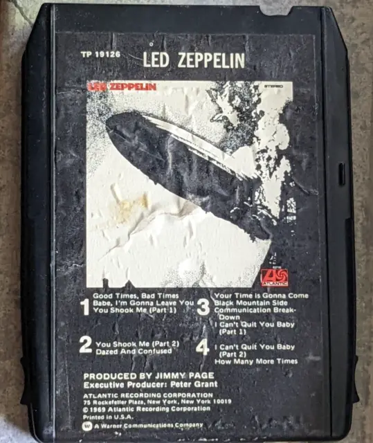 Led Zeppelin Self Titled Rare TP 19126 Atlantic Records 8 Track Cartridge Tape