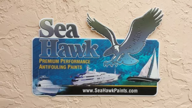 SEA HAWK Yacht Marine Paint Metal Trade Sign 