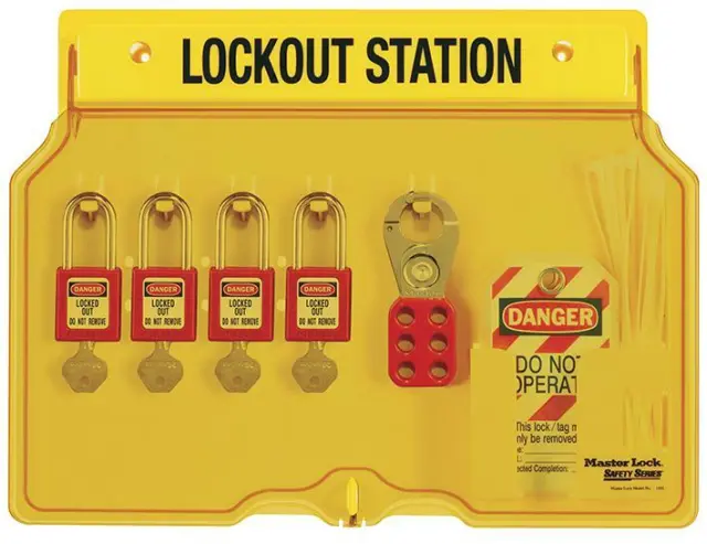 4 Padlock Station, Lock, Lockout Device Type Lockout Station, Pe For Master Lock