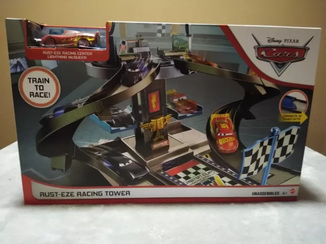 Disney Pixar Cars ⭐Rust-Eze Racing Tower⭐Race Car Track Set w/ Lightning ~NEW 