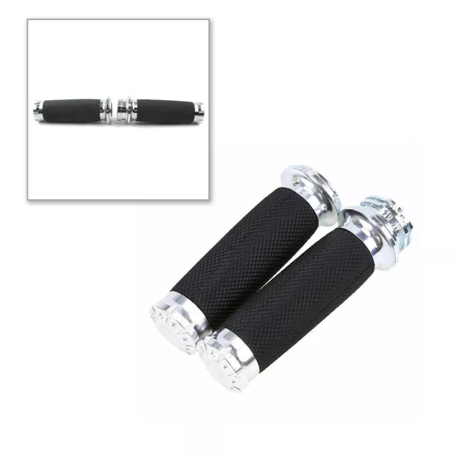 25mm Handlebar Hand Grips Fit For Harley Bobber Chopper Cruiser Motorcycle