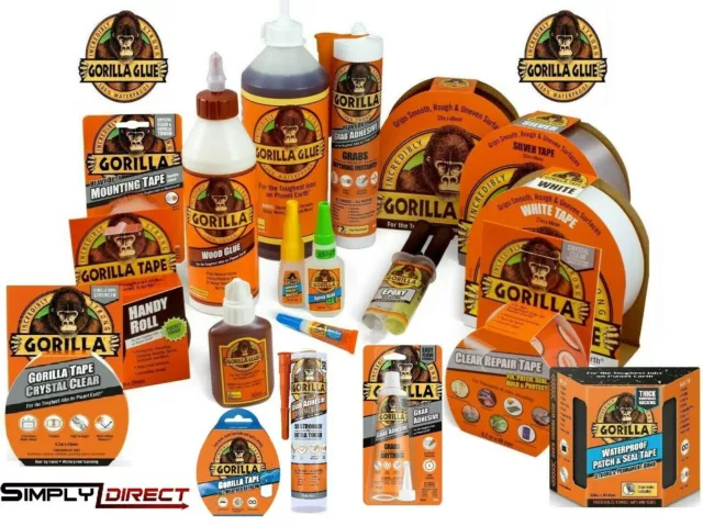 Gorilla Gorila Glue Full Range: Standard, Super Glue, Epoxy, Wood, Grab Adhesive