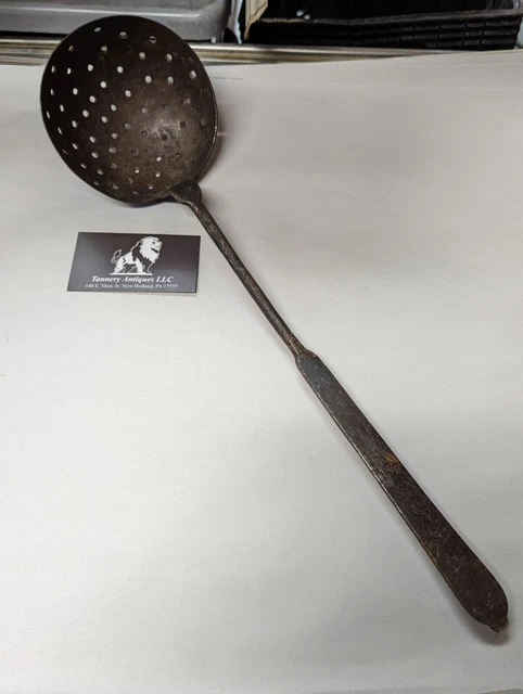 Antique 18TH C Blacksmith Wrought Iron Fireplace Ladle RATTAIL Hook Lot 2