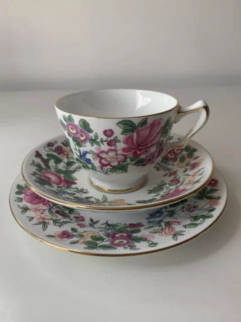 staffordshire Crown potteries Fine Bone China tea cup saucer /Bread Plate Trio
