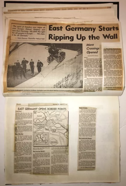 1989 Berlin Wall Falls Germany E Europe Newspaper Clippings Scrapbook NYTimes SF