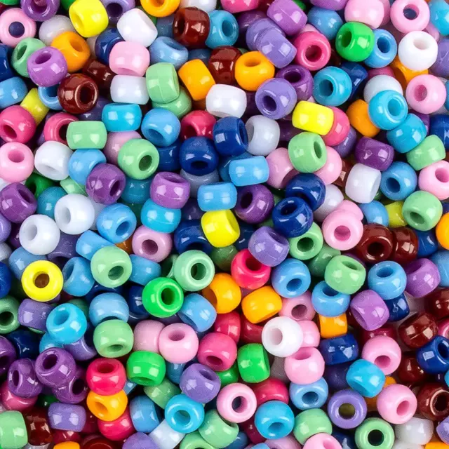 1000+ Pcs Pony Beads Bulk - Plastic Bracelet Beads  6X9Mm Pony Beads for Bracele