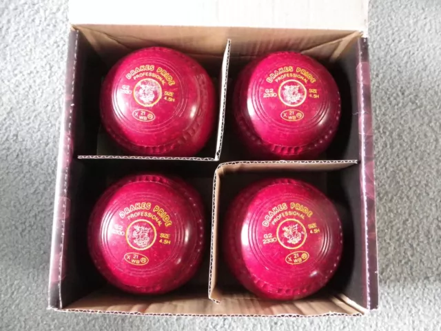 Lawn Bowls Drakes Pride Professional Red Mottled Size4.5H WB Stamp2021 Excellent