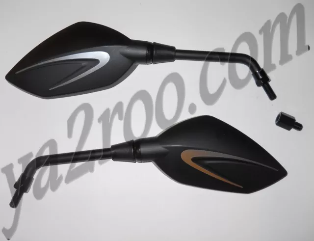 paire rétroviseur moto scooter quad filetage M8 tuning noir