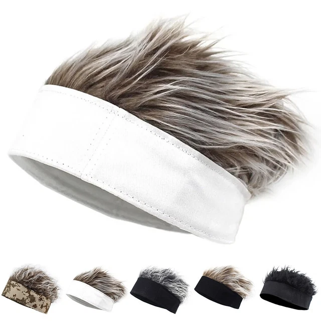 Party Outdoors Baseball Cap Men Women Beanie Soft Toupee Hat Black Gray