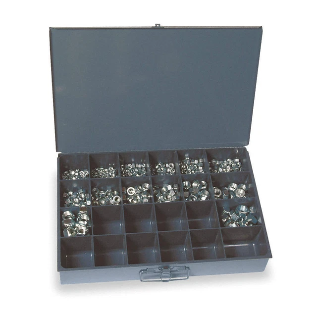 GRAINGER APPROVED WWG16BRCSMGR Hx LockNt Asrt,Zinc Plated,Steel,319PK